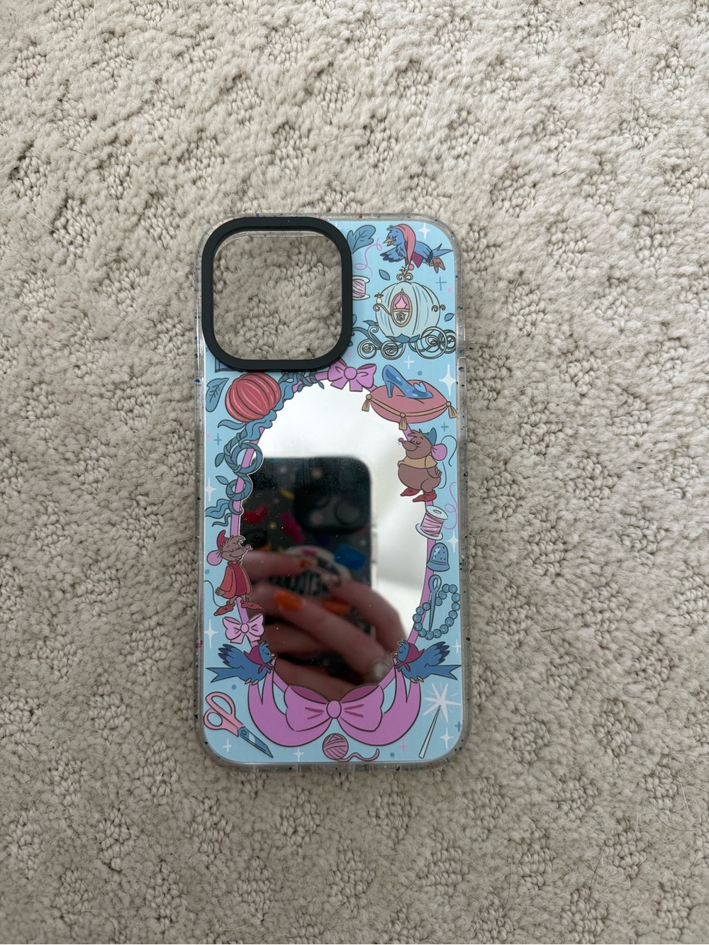 Cinderella Blue & Pink Mirror Phone Case- iPhone 16 Pro Max